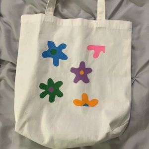 Painted tote bag